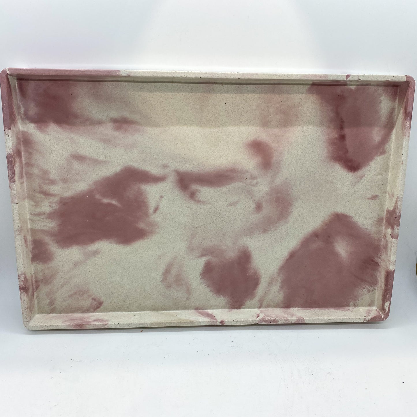 Round and rectangular concrete tray