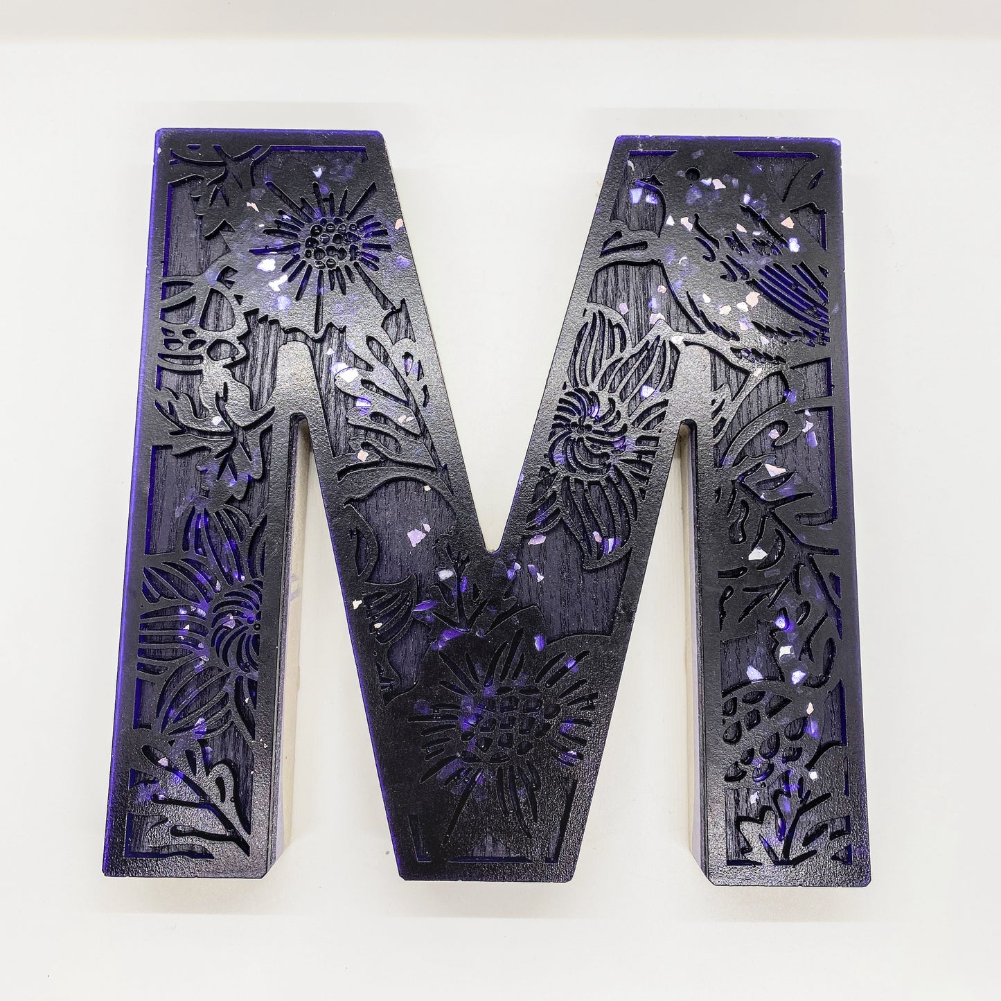 Epoxy-concrete letter M