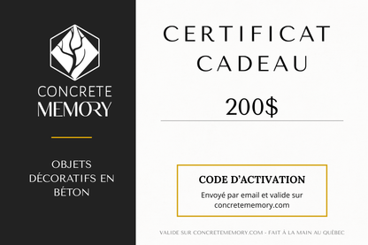 Carte-cadeau Concrete Memory - Mimipots