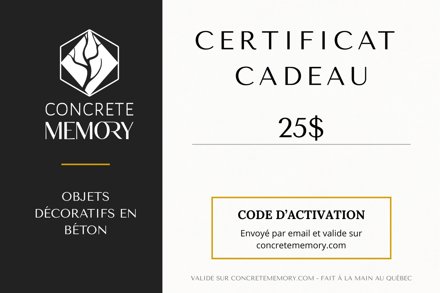 Carte-cadeau Concrete Memory - Mimipots