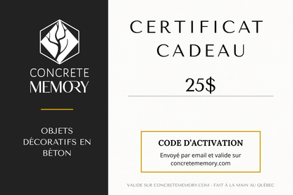 Carte-cadeau Concrete Memory - Mimipots