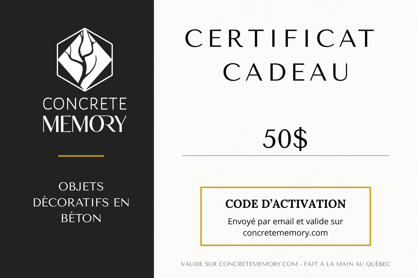 Carte-cadeau Concrete Memory - Mimipots