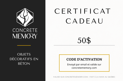 Carte-cadeau Concrete Memory - Mimipots