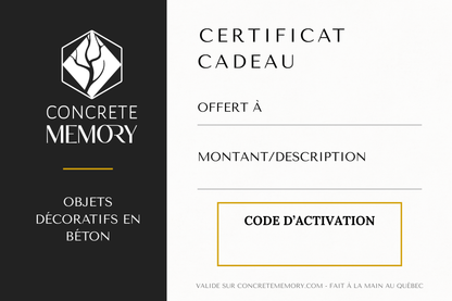 Carte-cadeau Concrete Memory - Mimipots
