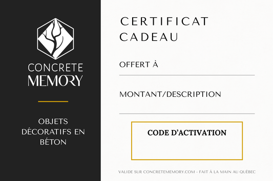 Carte-cadeau Concrete Memory - Mimipots