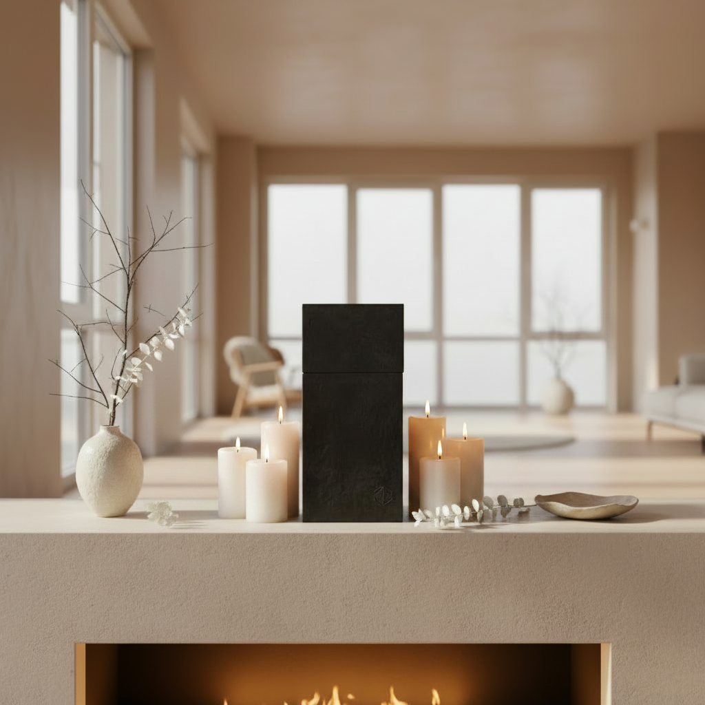 Rectangular concrete urn