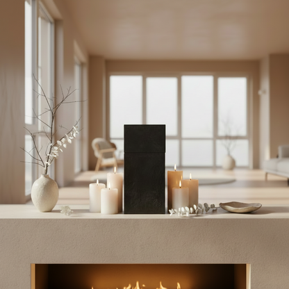 Rectangular concrete urn