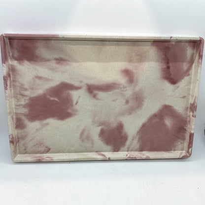 Round and rectangular concrete tray
