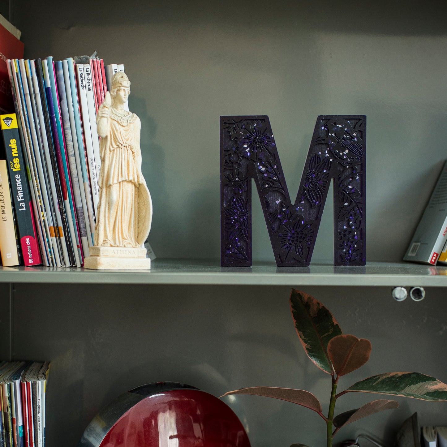 Epoxy-concrete letter M